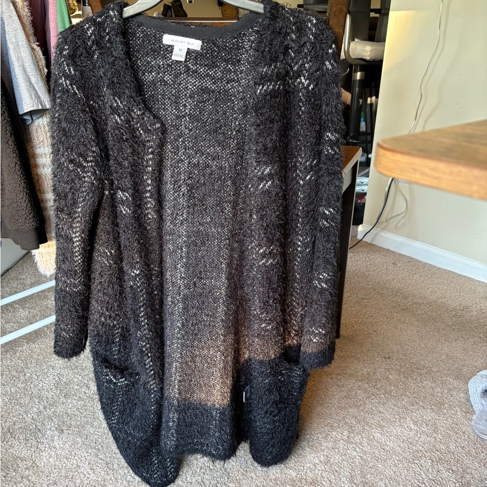 August Silk Black Women's Cardigan
